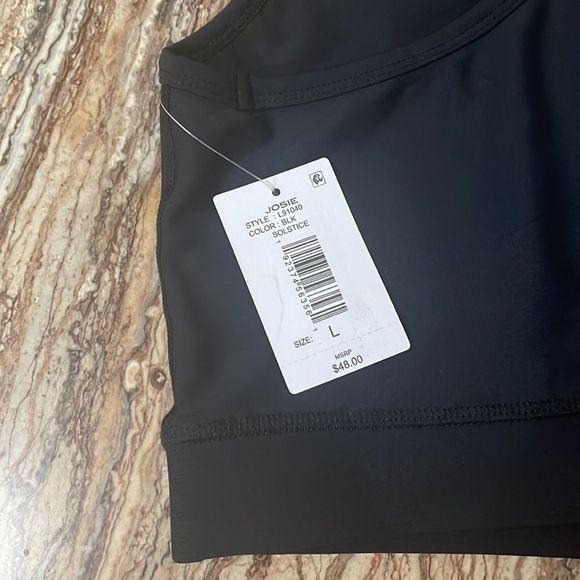 Josie Natori Women's Active Solstice V-neck Cropped Top - Picture 3 of 3